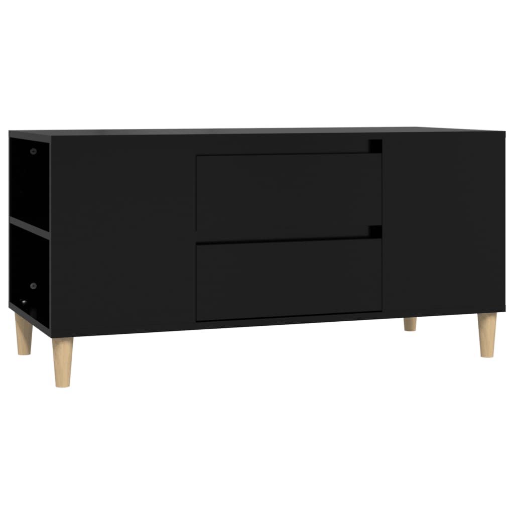 Meuble TV Noir 102x44,5x50 cm Bois d'ingénierie