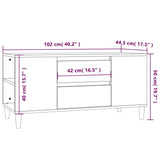 Meuble TV Blanc brillant 102x44,5x50 cm Bois d'ingénierie