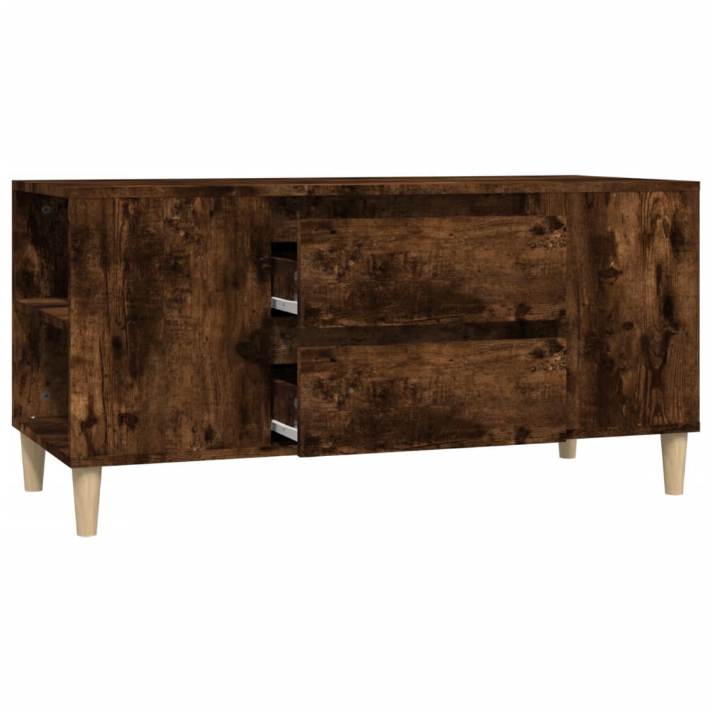 Meuble TV Chêne fumé 102x44,5x50 cm Bois d'ingénierie