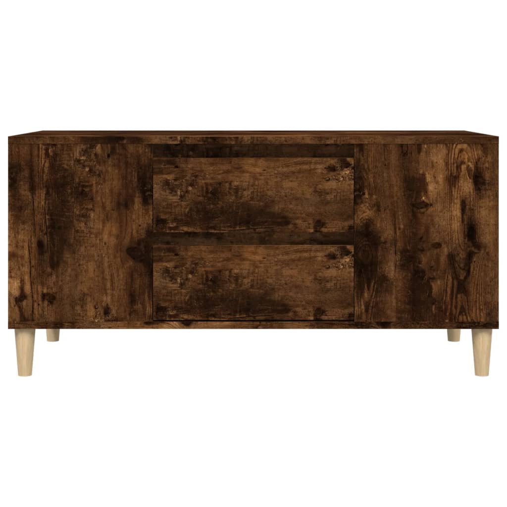 Meuble TV Chêne fumé 102x44,5x50 cm Bois d'ingénierie