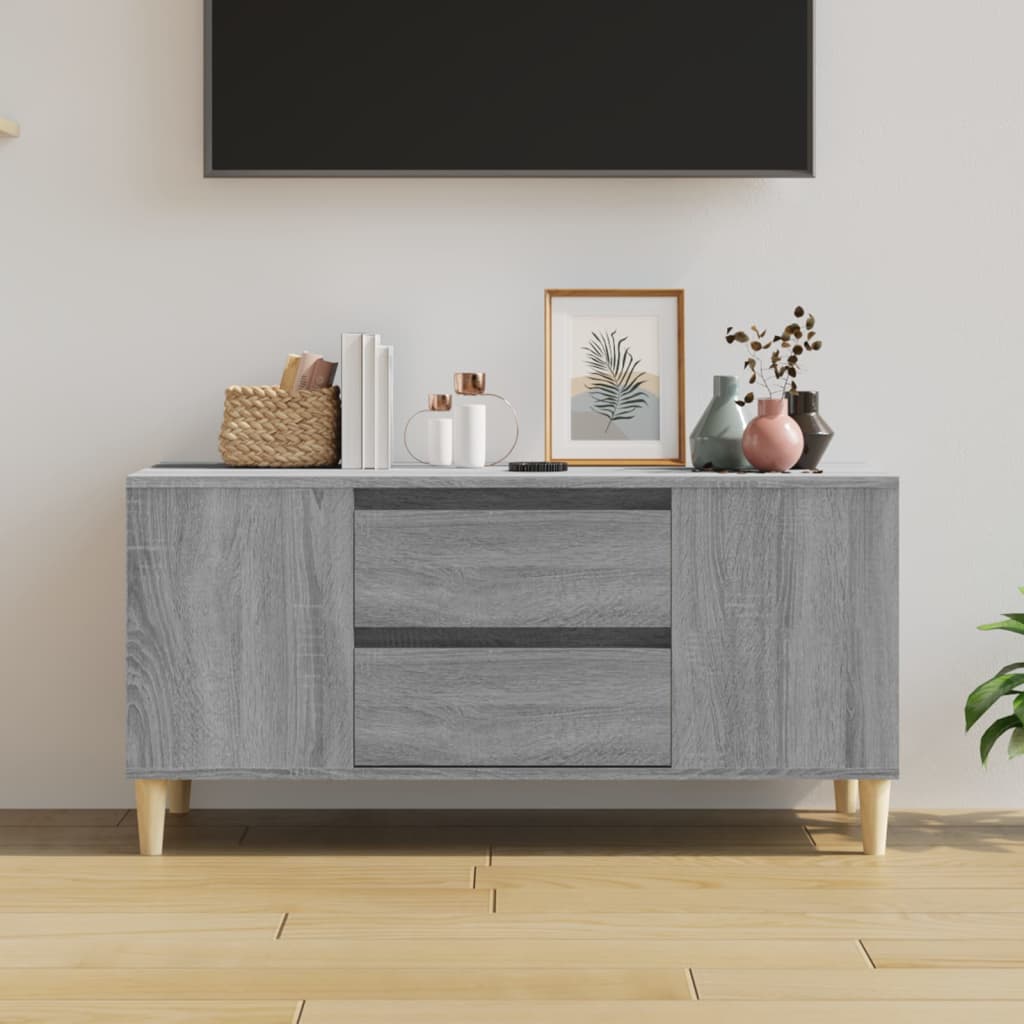 Meuble TV Sonoma gris 102x44,5x50 cm Bois d'ingénierie