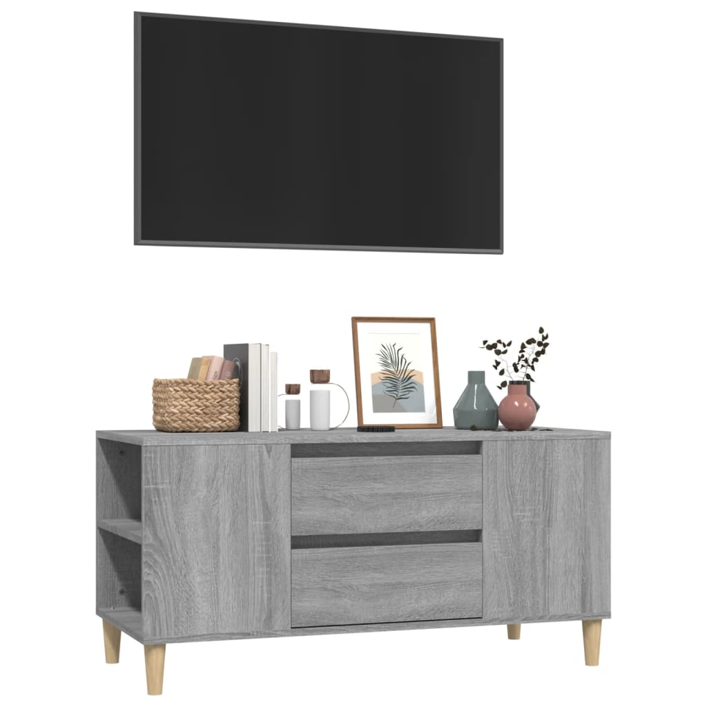 Meuble TV Sonoma gris 102x44,5x50 cm Bois d'ingénierie