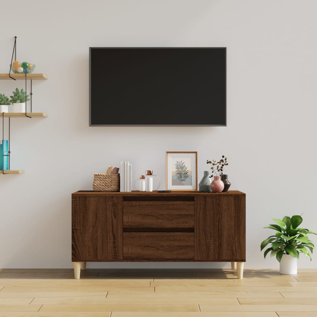 TV cabinet Brown oak 102x44.5x50 cm Engineered wood