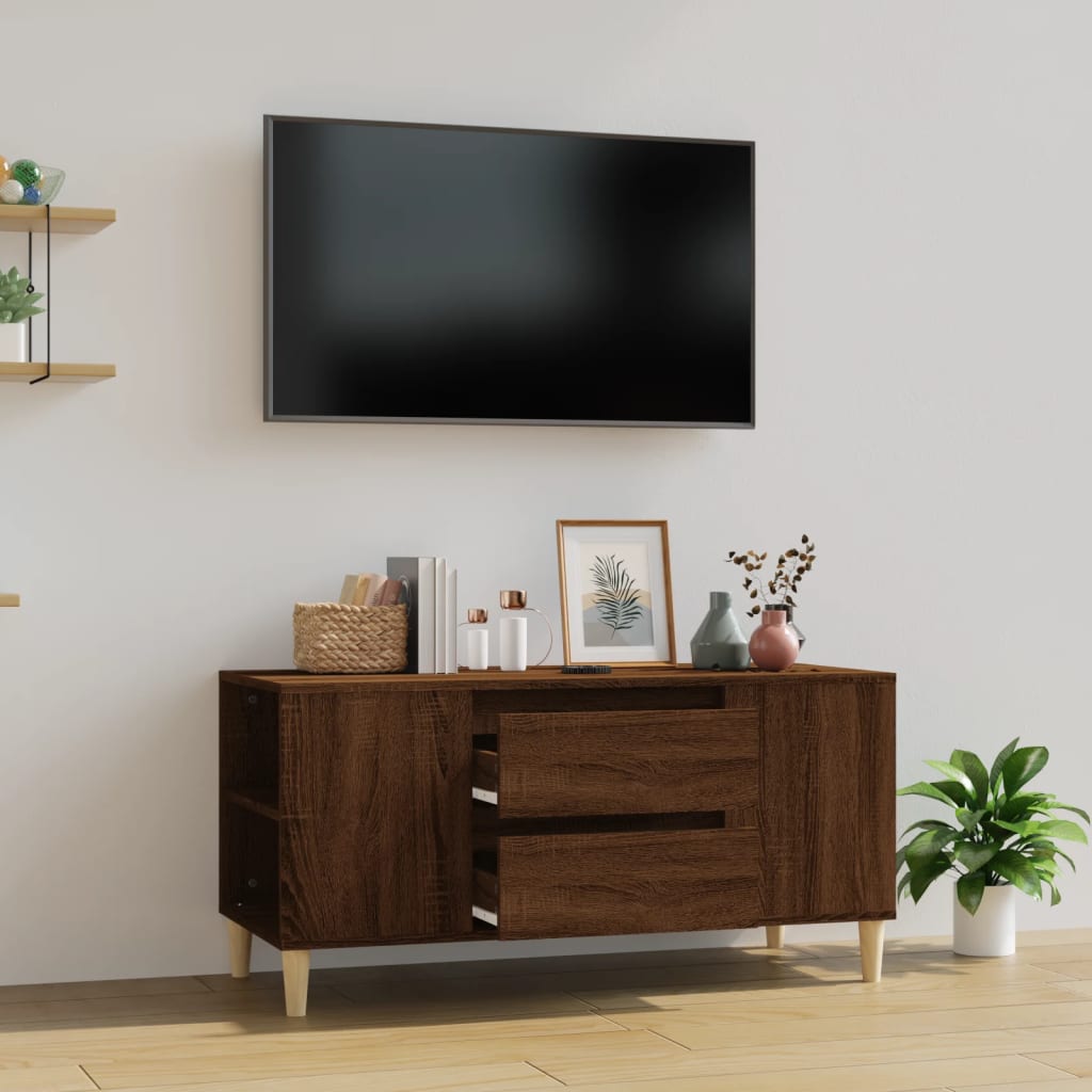 TV cabinet Brown oak 102x44.5x50 cm Engineered wood