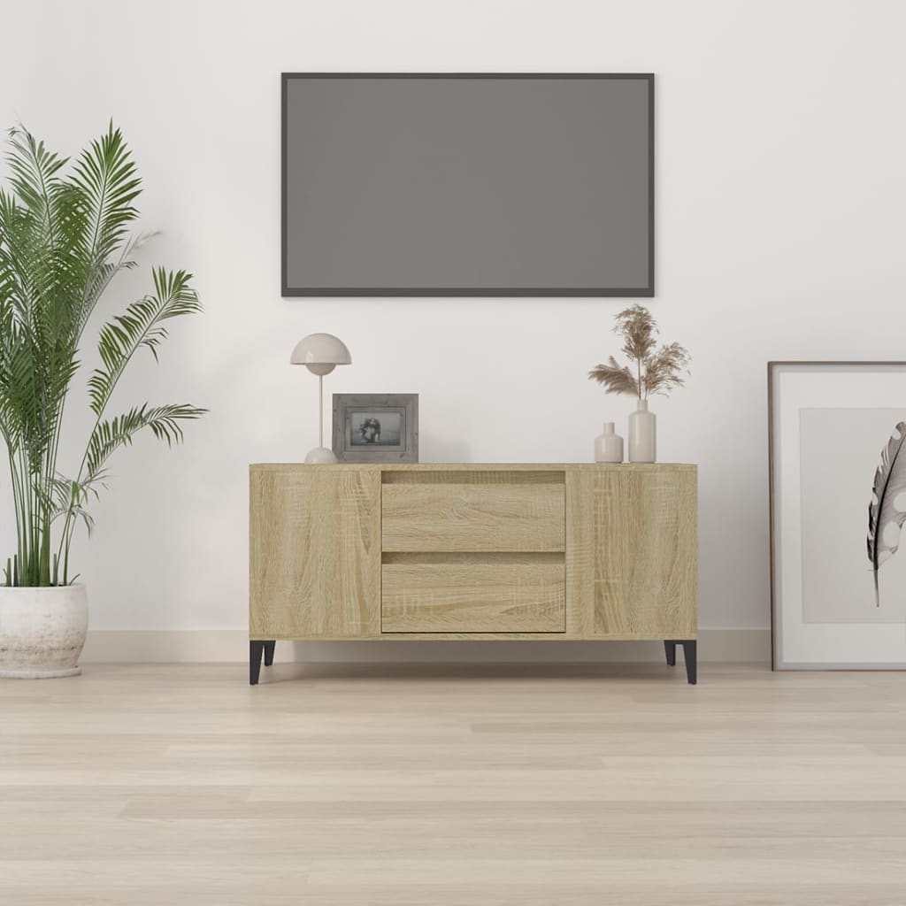 Meuble TV Chêne sonoma 102x44,5x50 cm Bois d'ingénierie