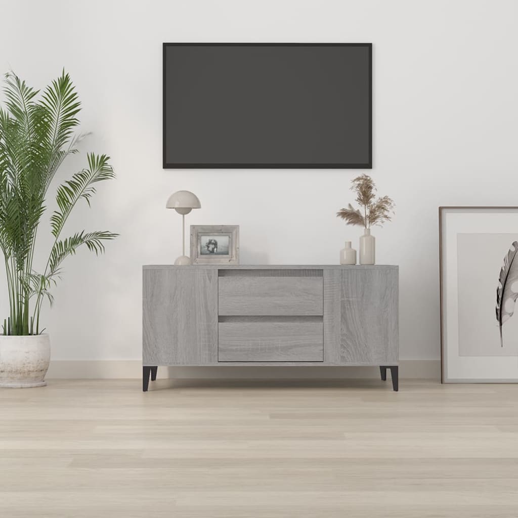 Meuble TV Sonoma gris 102x44,5x50 cm Bois d'ingénierie