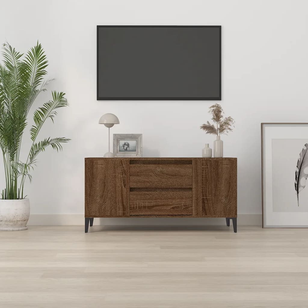 Meuble TV Chêne marron 102x44,5x50 cm Bois d'ingénierie