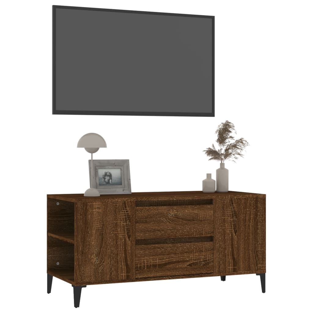 Meuble TV Chêne marron 102x44,5x50 cm Bois d'ingénierie