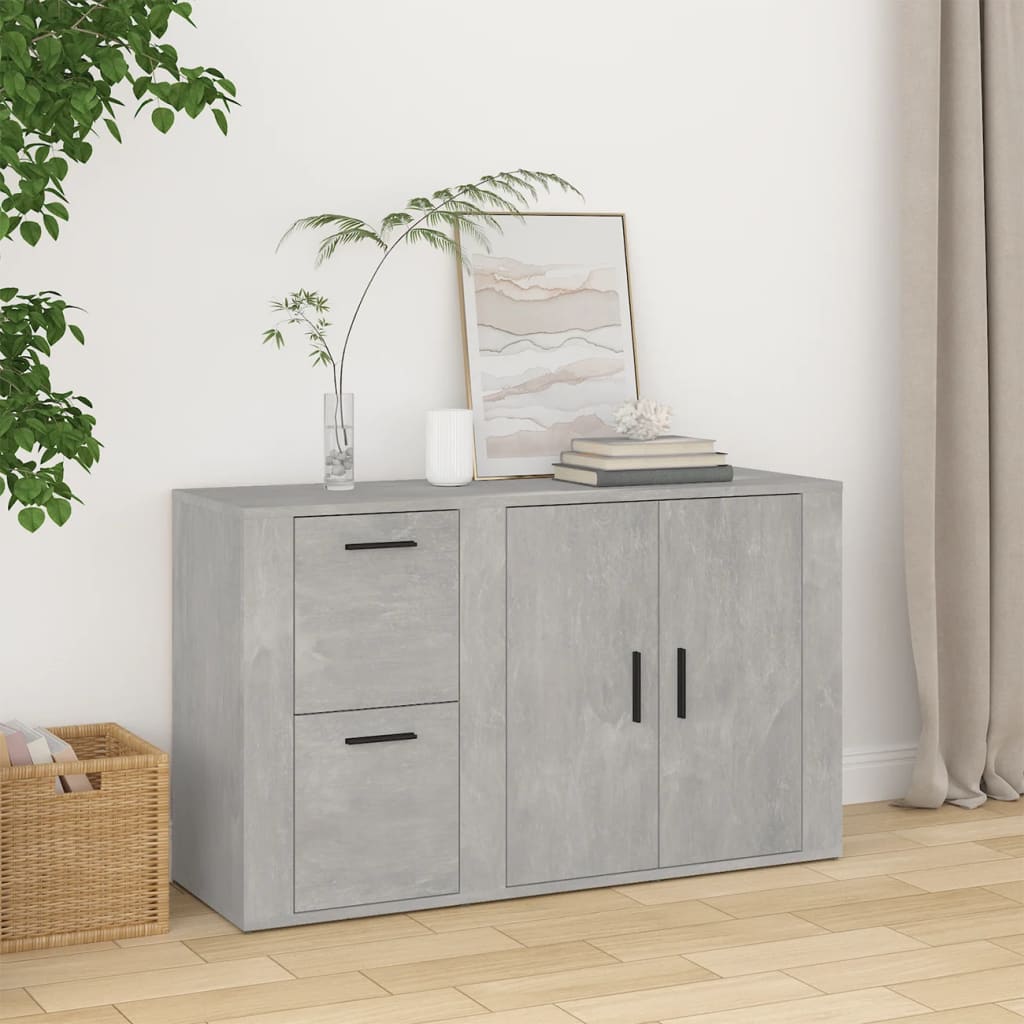 Buffet Gris béton 100x33x59,5 cm Bois d'ingénierie