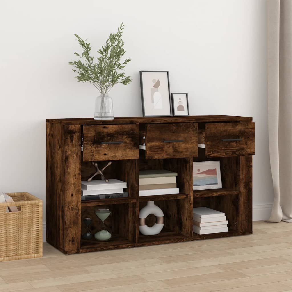 Sideboard Smoked Oak 100x30x59.5 cm Engineered wood