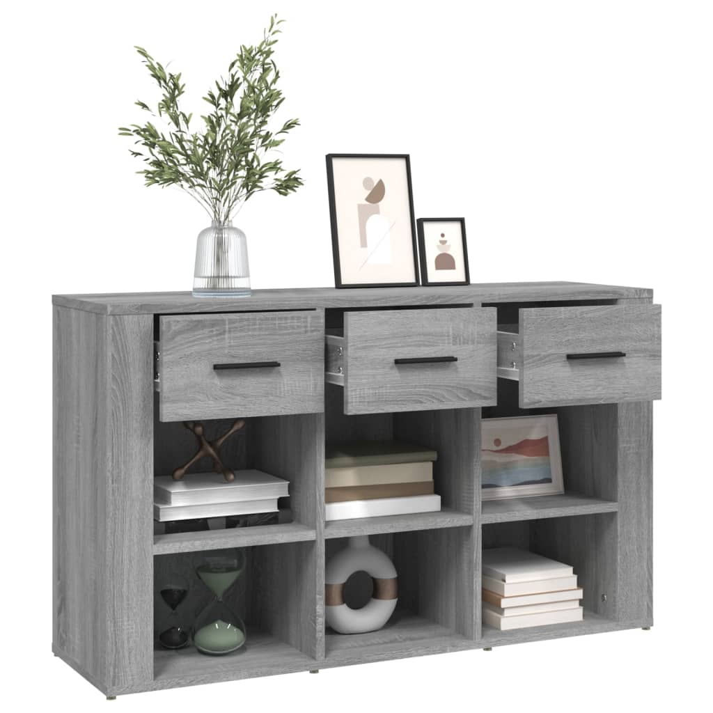 Sonoma graues Sideboard 100x30x59,5 cm Holzwerkstoff