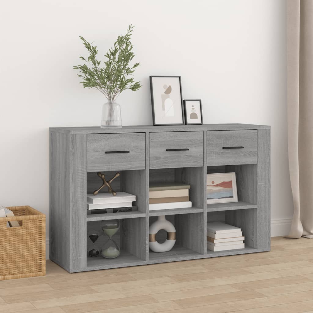 Sonoma graues Sideboard 100x30x59,5 cm Holzwerkstoff