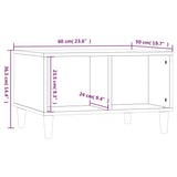 Table basse Noir 60x50x36,5 cm Bois d'ingénierie