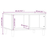 Table basse Blanc brillant 60x50x36,5 cm Bois d'ingénierie