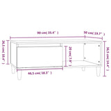 Table basse Blanc 90x50x36,5 cm Bois d'ingénierie