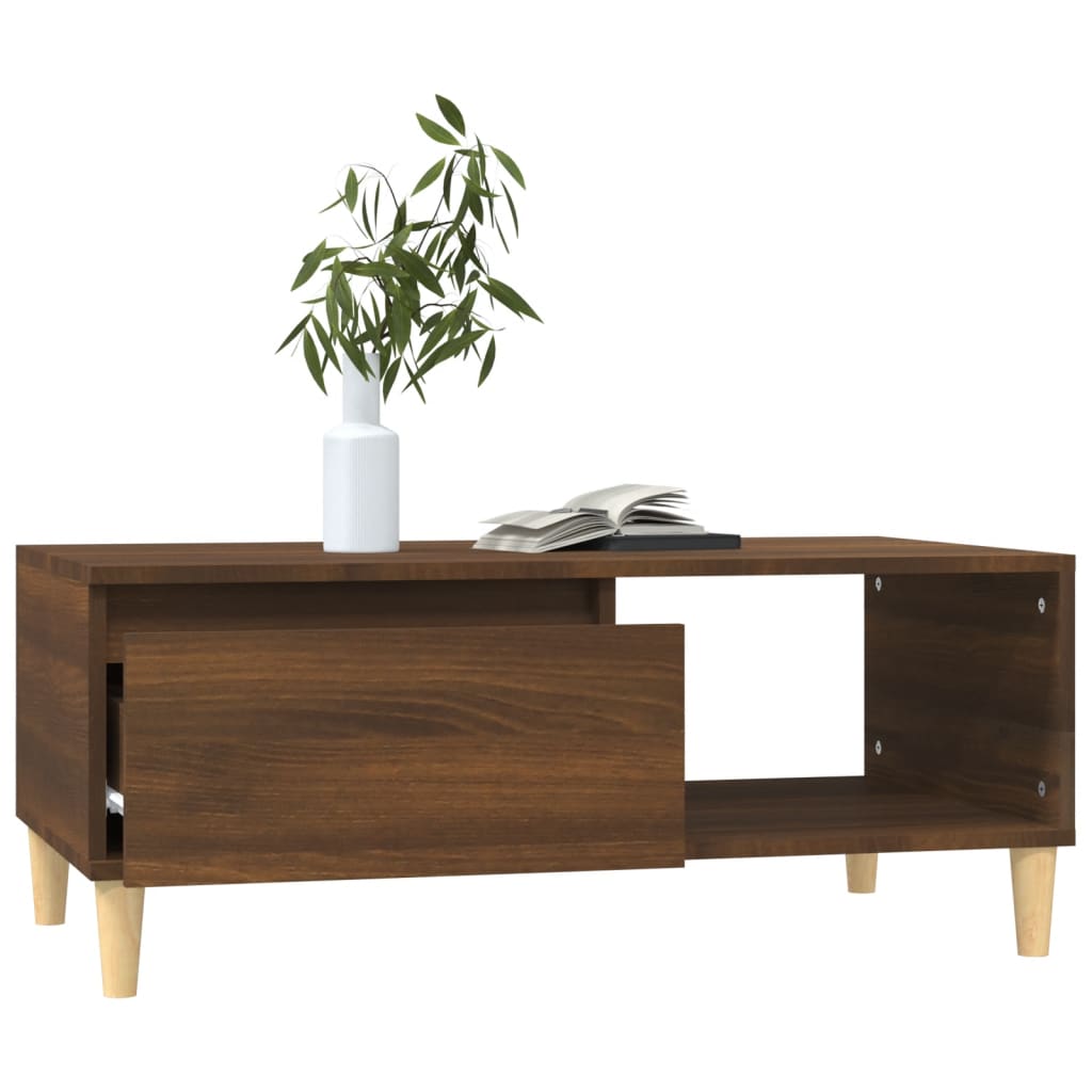 Table basse Chêne marron 90x50x36,5 cm Bois d'ingénierie