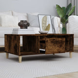 Coffee table Smoked oak 90x50x36.5 cm Engineered wood