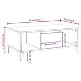 Table basse Noir 90x50x36,5 cm Bois d'ingénierie