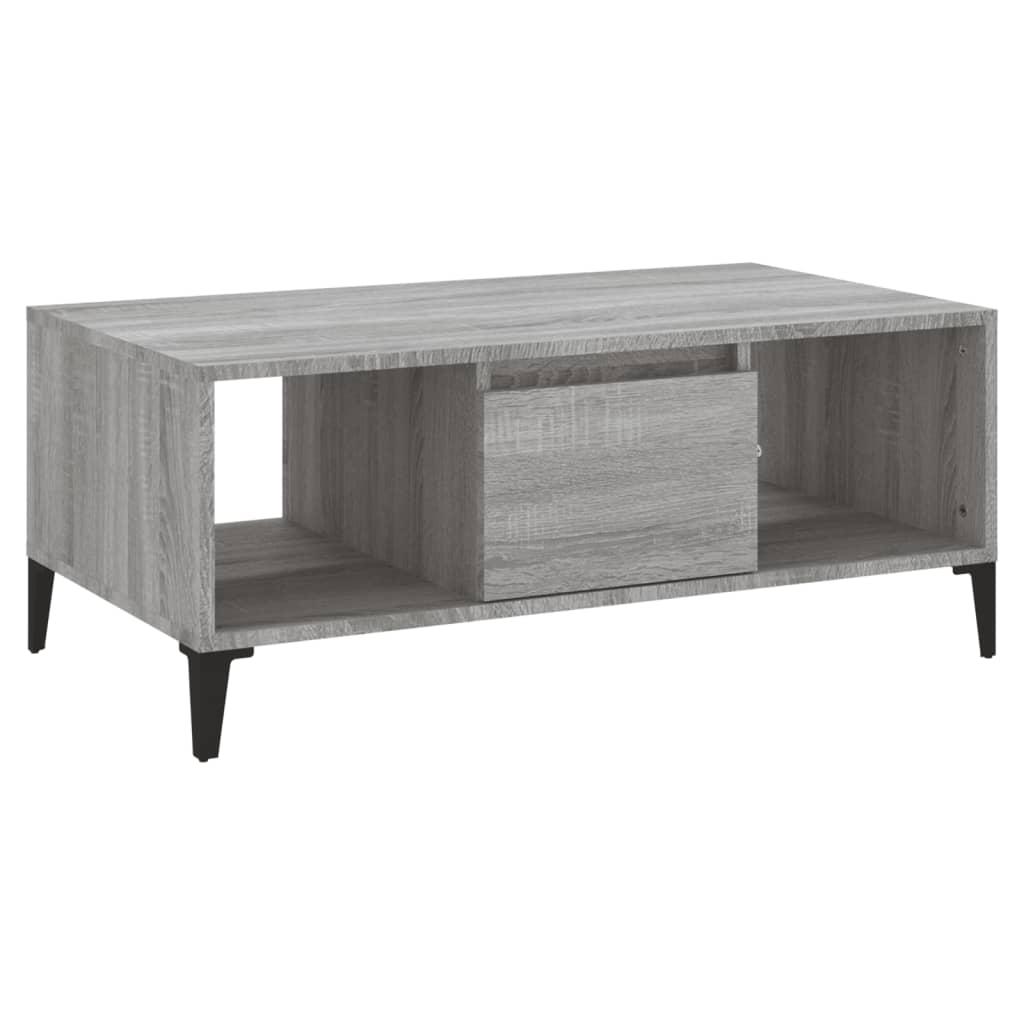 Table basse Sonoma gris 90x50x36,5 cm Bois d'ingénierie