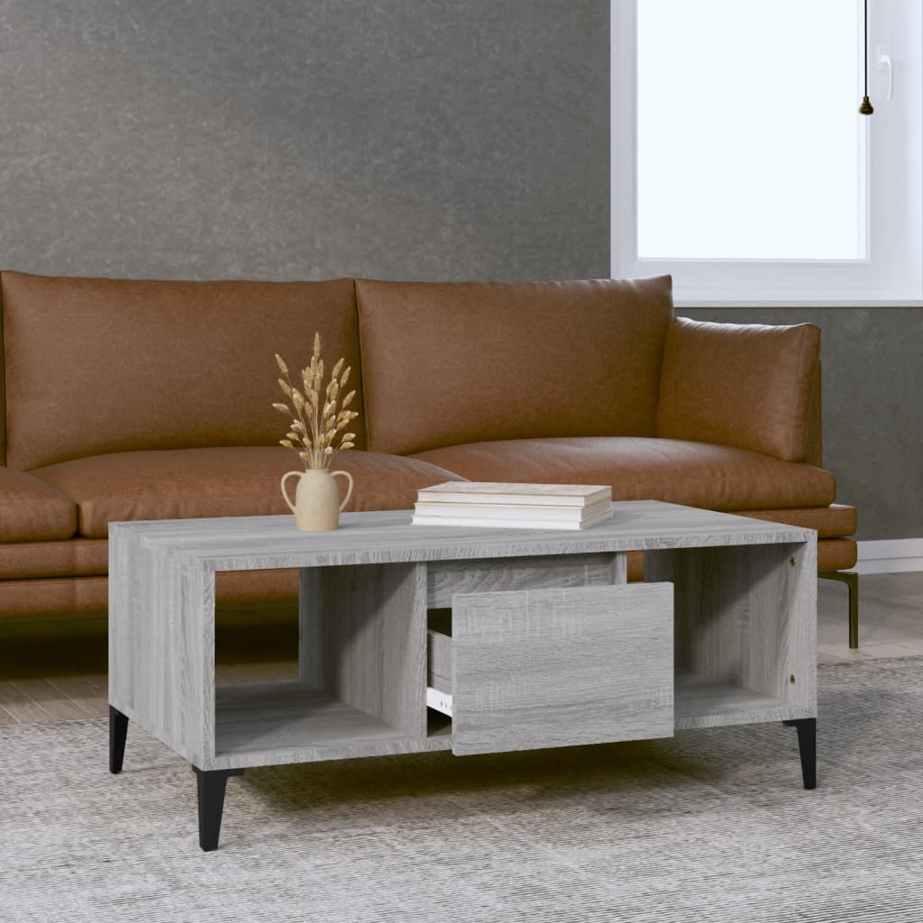 Sonoma coffee table gray 90x50x36.5 cm Engineered wood