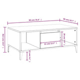 Sonoma coffee table gray 90x50x36.5 cm Engineered wood