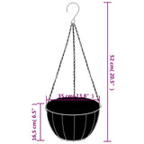 Hanging planters 4 pcs with coconut liner Black Ø 35x52 cm