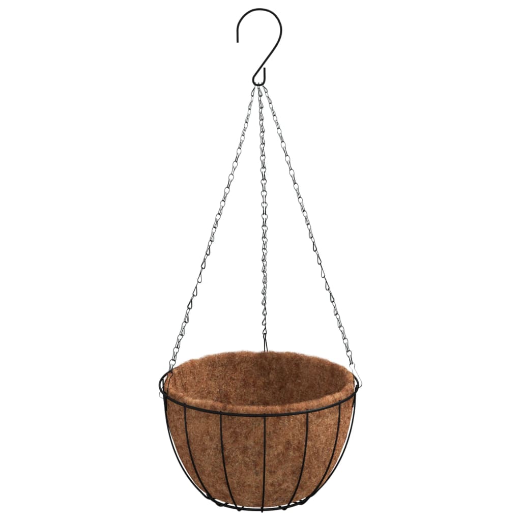 Hanging planters 4 pcs with coconut liner Black Ø 40x63 cm