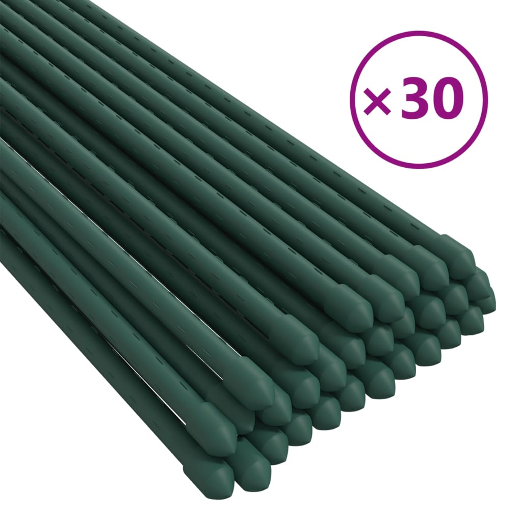 Piquets pour plantes de jardin 30 pcs vert 115 cm acier