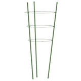 Supports pour plantes de jardin 3 anneaux 5pcs Vert 45 cm Acier