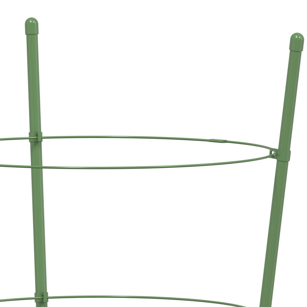 Supports pour plantes de jardin 3 anneaux 5pcs Vert 45 cm Acier