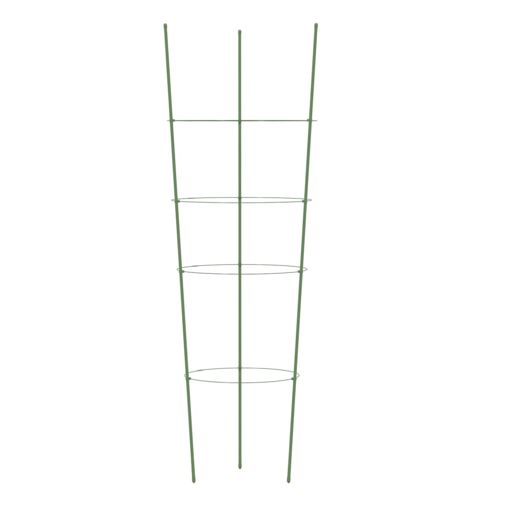 Supports pour plantes de jardin 4 anneaux 5pcs Vert 90 cm Acier