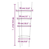 Supports pour plantes de jardin 4 anneaux 5pcs Vert 90 cm Acier