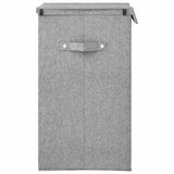 Foldable Laundry Basket Grey 51x34.5x59 cm Faux Linen Fabric