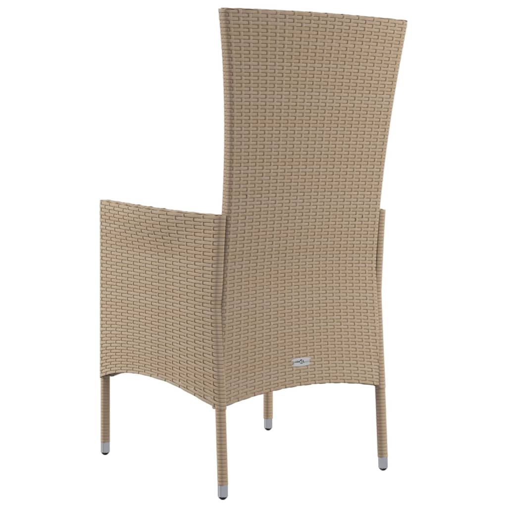 Chaises de jardin avec coussins lot de 4 Résine tressée Beige