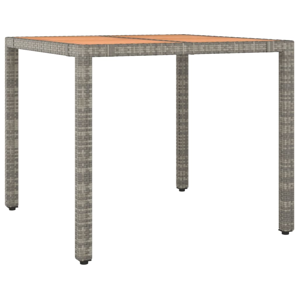 Table de jardin et dessus en bois Gris Résine tressée et acacia