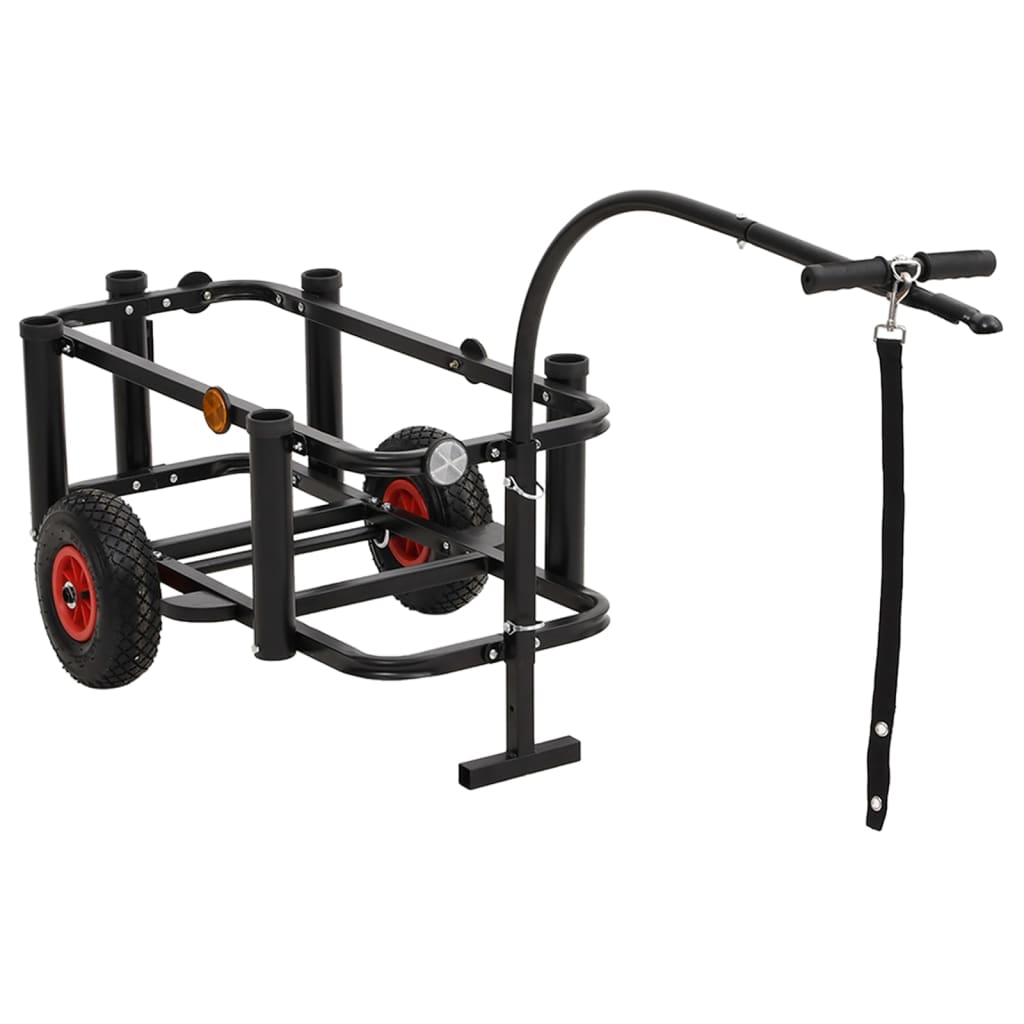 Black steel fishing trolley