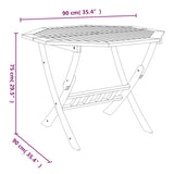 Table pliable de jardin 90x75 cm Bois d'acacia solide