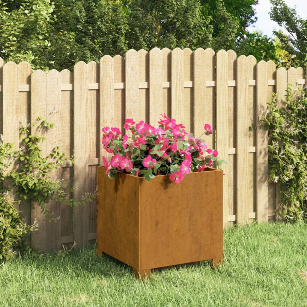 Jardinière avec pieds Rouillé 32x30x33 cm Acier corten