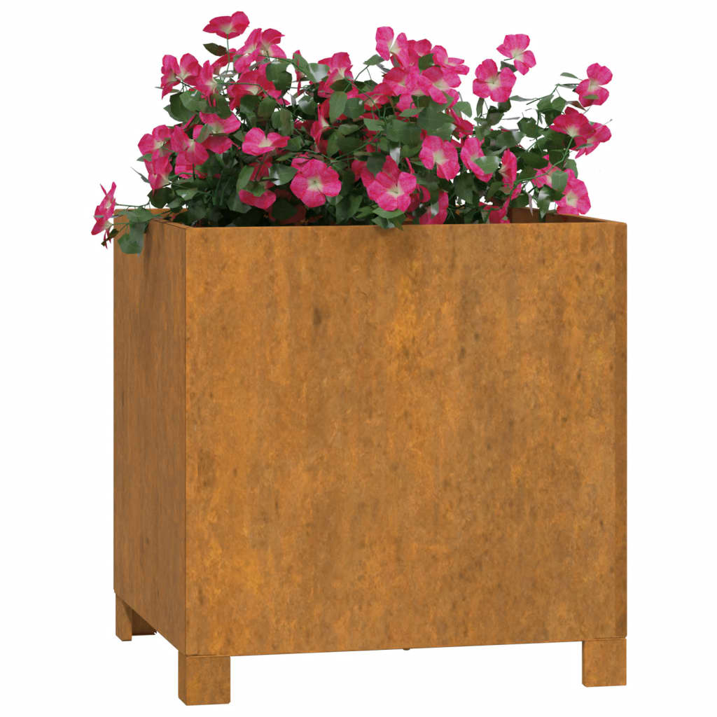 Jardinières avec pieds 2 pcs Rouillé 42x40x43 cm Acier corten