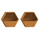 Jardinières murales 2 pcs Rouillé Acier corten 30x10x25 cm