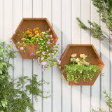 Jardinières murales 2 pcs Rouillé Acier corten 46x10x40 cm