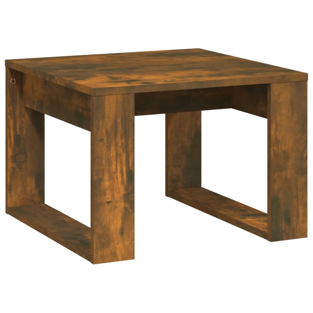 Table d'appoint Chêne fumé 50x50x35 cm Bois d'ingénierie