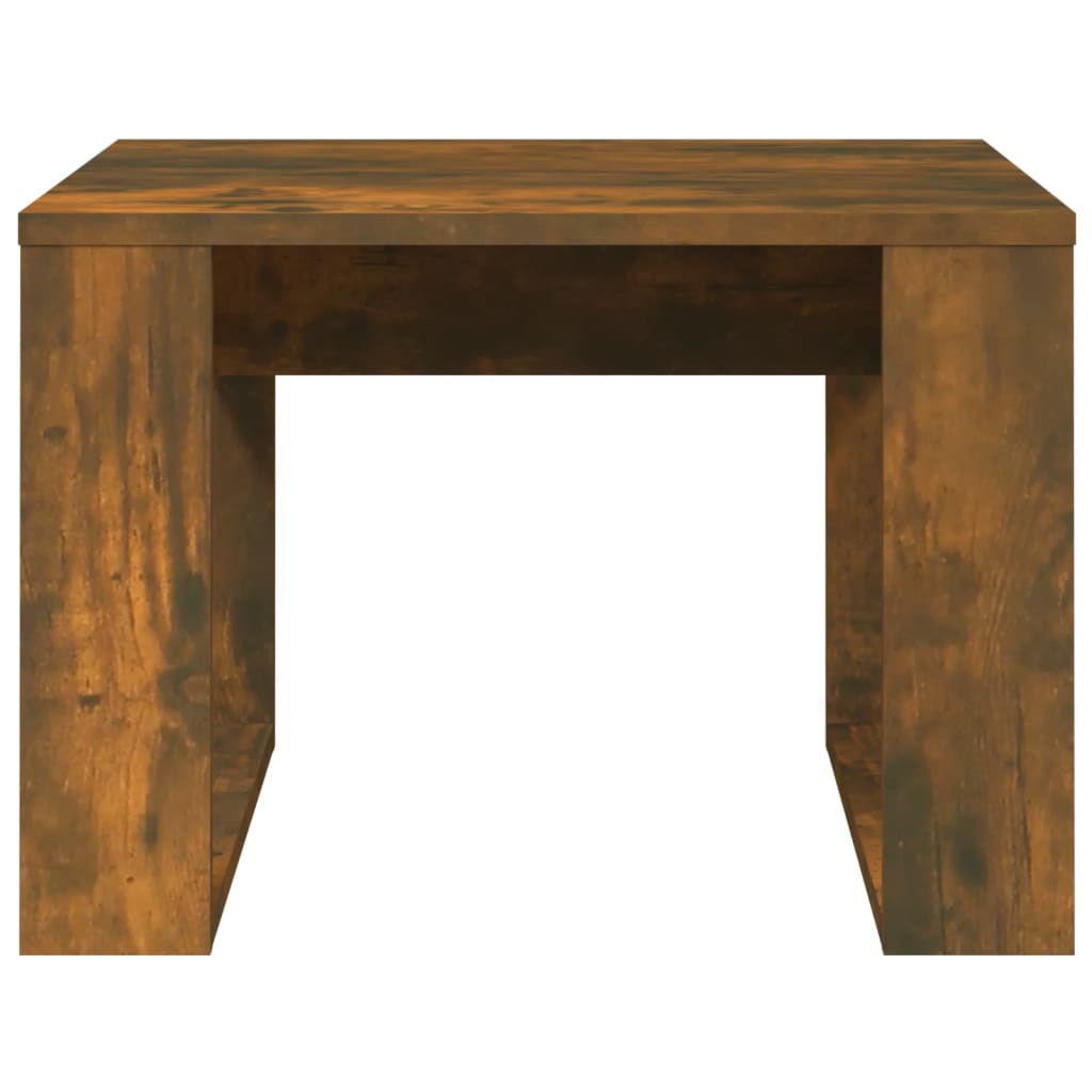 Table d'appoint Chêne fumé 50x50x35 cm Bois d'ingénierie