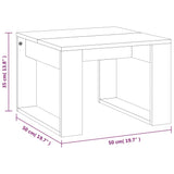 Table d'appoint Chêne fumé 50x50x35 cm Bois d'ingénierie