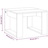 Table d'appoint Sonoma gris 50x50x35 cm Bois d'ingénierie