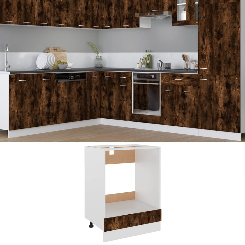 Ofenschrank Räuchereiche 60x46x81,5 cm Holzwerkstoff