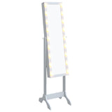 Miroir sur pied blanc avec LED blanc 34x37x146 cm