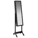 Miroir sur pied blanc avec LED noir 34x37x146 cm