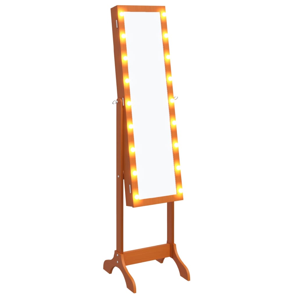 Weißer Standspiegel mit LED 34x37x146 cm