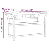 Banc Blanc 107x45x75,5 cm Bois de sapin solide